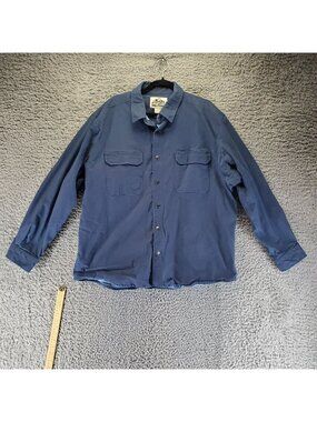 Old Mill Shirt Mens 2XL Blue Cotton/Spandex Flannel Button-Up Long Sleeve
